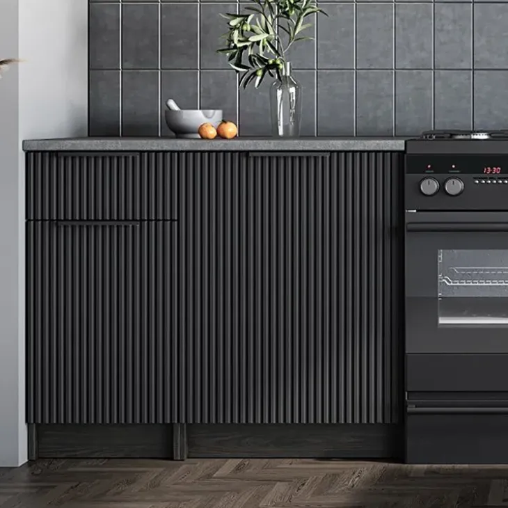 Cucina completa componibile 240cm moderna marmo nero grigio Yangon