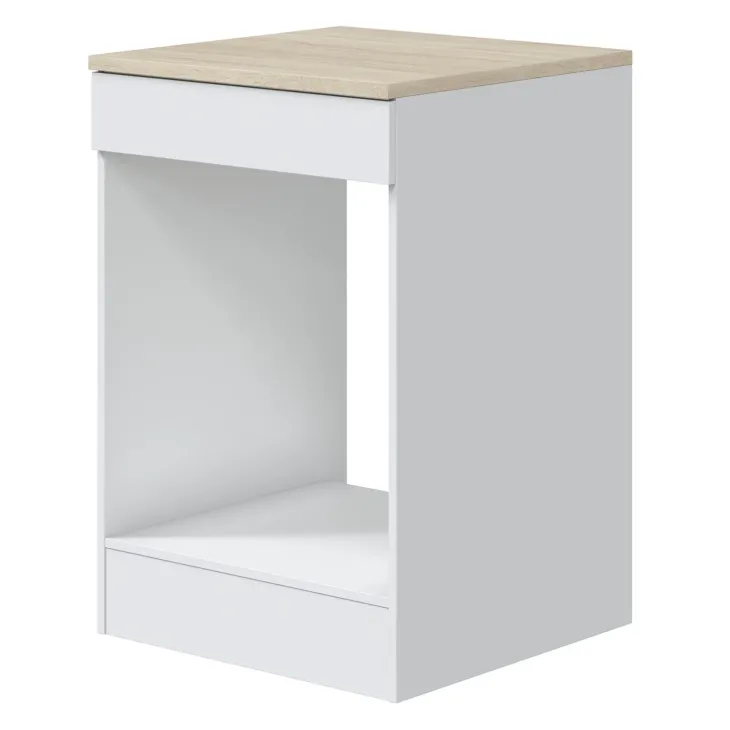 Cucina completa lineare 240 cm componibile bianco lucido rovere Kimera 1