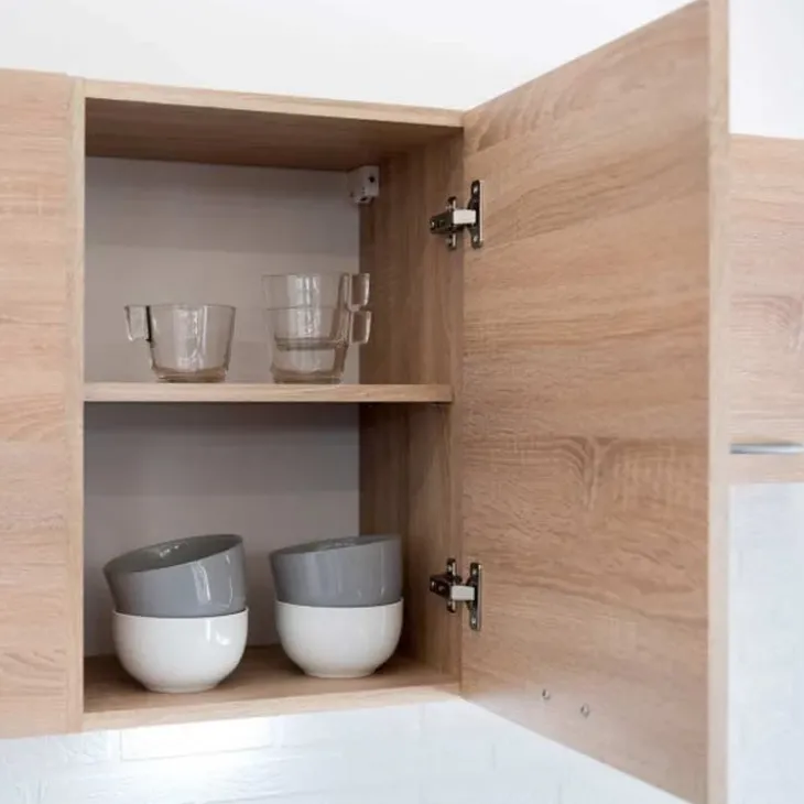Cucina lineare 240cm completa componibile moderna rovere sonoma Dalia