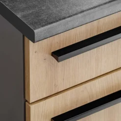 Cucina lineare 220cm completa componibile moderna rovere antracite Dakota