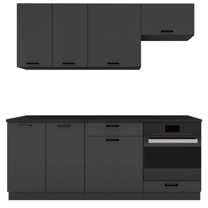 Cucina lineare 200cm completa componibile moderna grafite Crono
