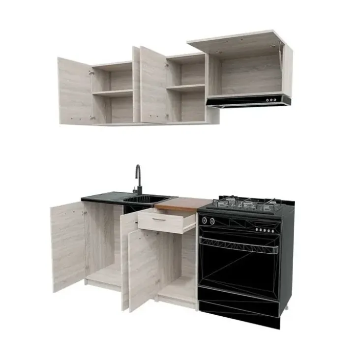 Cucina lineare 180cm completa componibile moderna quercia Dalia