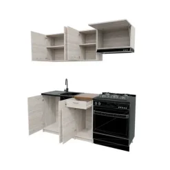 Cucina lineare 180cm completa componibile moderna rovere sonoma Dalia