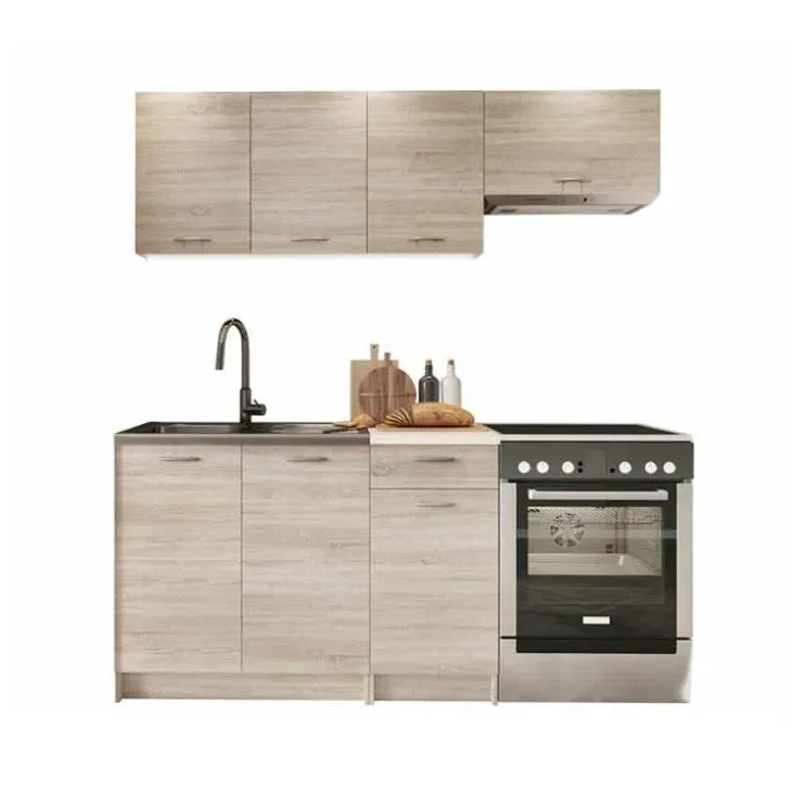 Cucina lineare 180cm completa componibile moderna rovere sonoma Dalia
