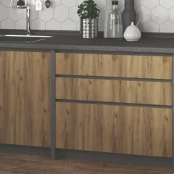 Cucina moderna lineare 180cm quercia antracite Amber