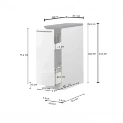 Dispensa cucina bassa 30x85h cm scorrevole bianco rovere Gourmet
