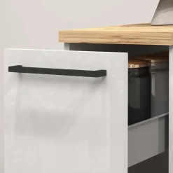 Dispensa cucina bassa 30x85h cm scorrevole bianco rovere Gourmet