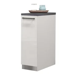 Dispensa cucina bassa 30x85h cm scorrevole bianco grigio pietra Gourmet