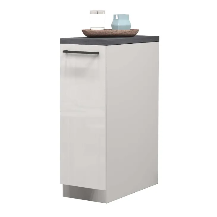 Dispensa cucina bassa 30x85h cm scorrevole bianco grigio pietra Gourmet