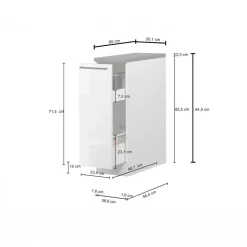 Dispensa cucina bassa 30x85h cm scorrevole antracite rovere Gourmet
