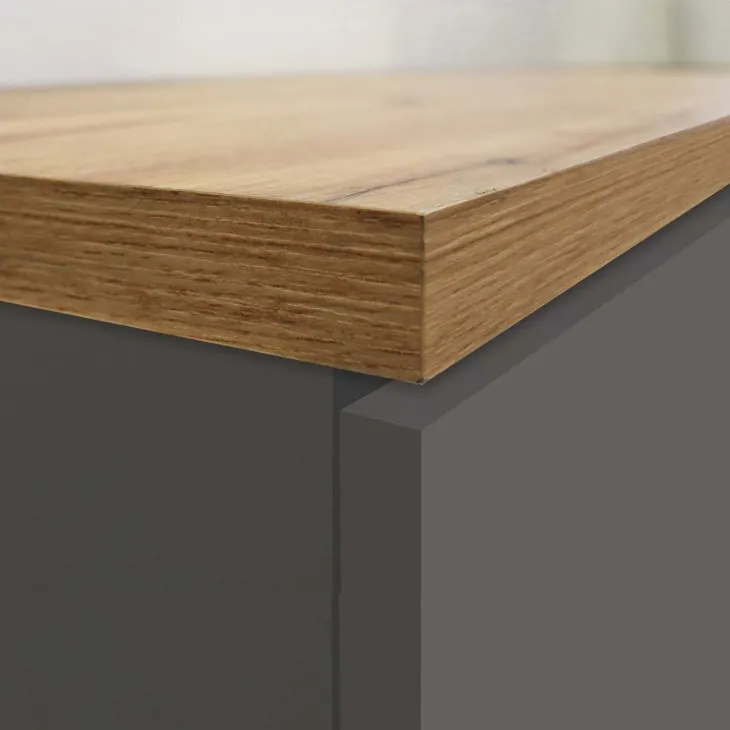 Dispensa cucina bassa 30x85h cm scorrevole antracite rovere Gourmet