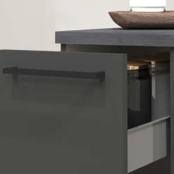Dispensa cucina bassa 30x85h cm scorrevole antracite grigio pietra Gourmet