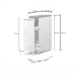 Dispensa cucina bassa 30x85h cm scorrevole antracite grigio pietra Gourmet