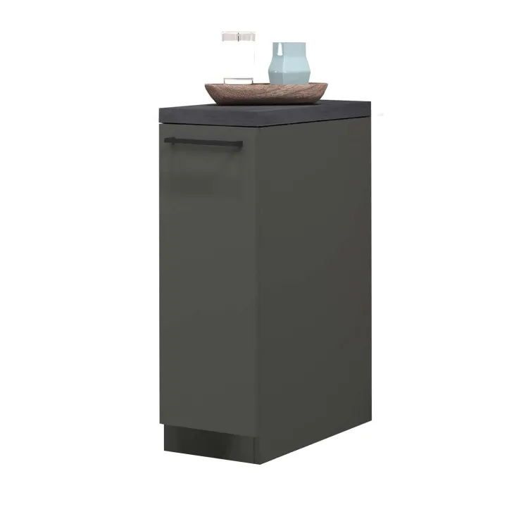 Dispensa cucina bassa 30x85h cm scorrevole antracite grigio pietra Gourmet