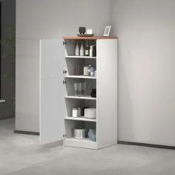 Dispensa cucina 60x165h cm 4 ripiani bianco rovere Gourmet