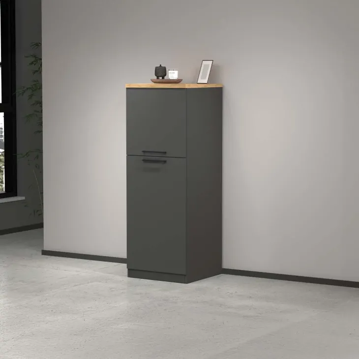 Dispensa cucina 60x165h cm 4 ripiani antracite rovere Gourmet