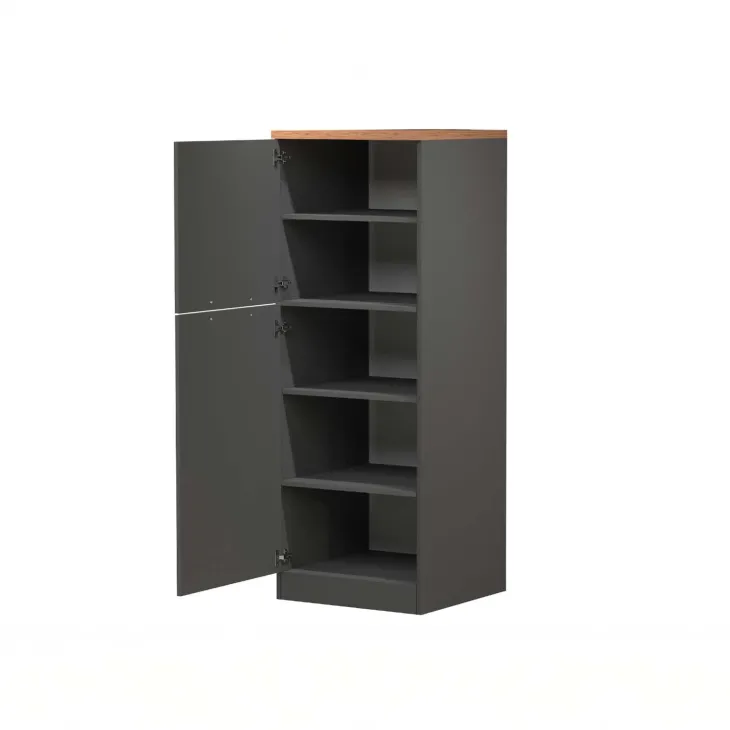 Dispensa cucina 60x165h cm 4 ripiani antracite rovere Gourmet