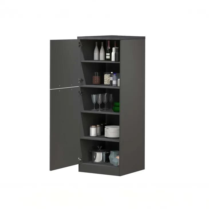 Dispensa cucina 60x165h cm 4 ripiani antracite grigio pietra Gourmet
