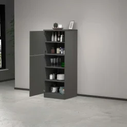 Dispensa cucina 60x165h cm 4 ripiani antracite grigio pietra Gourmet