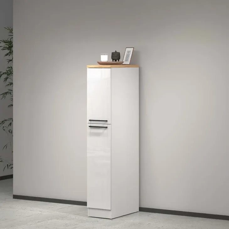 Dispensa cucina 30x165h cm scorrevole bianco rovere Gourmet