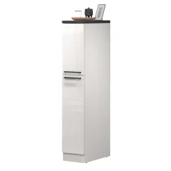 Dispensa cucina 30x165h cm scorrevole bianco grigio pietra Gourmet