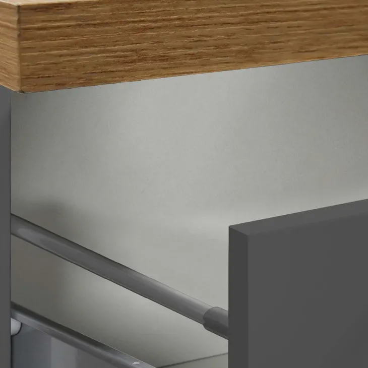 Dispensa cucina 30x165h cm scorrevole antracite rovere Gourmet