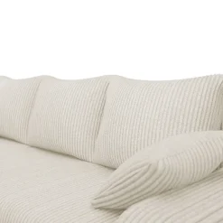 Divano angolare letto reversibile 238x147cm 3 posti velluto a coste beige Flow