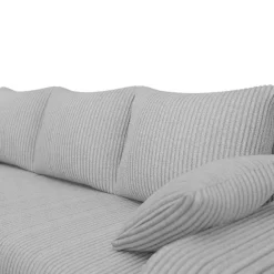 Divano angolare letto reversibile 238x147cm 3 posti velluto a coste grigio Flow
