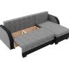 Divano angolare letto reversibile 230x140cm 3 posti grigio chiaro nero Metz