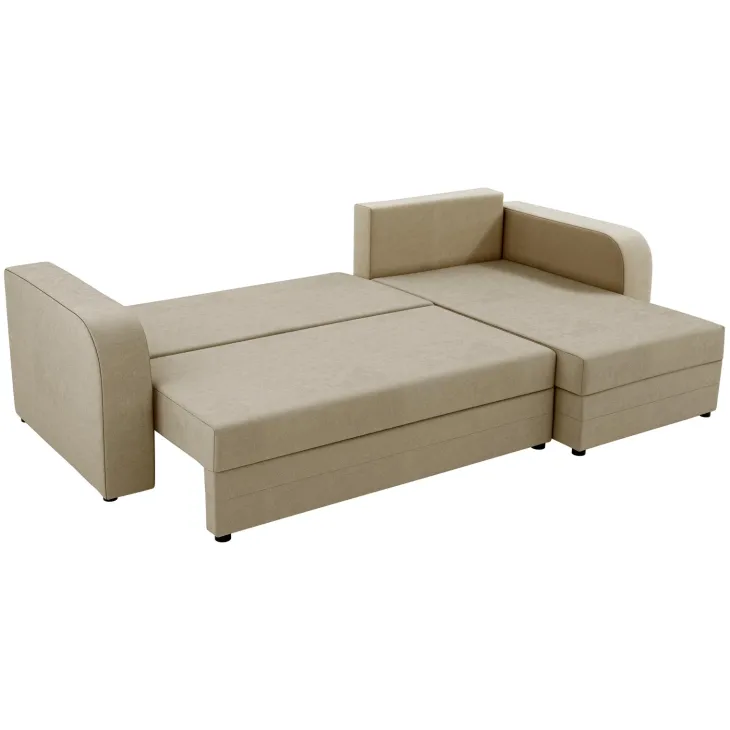 Divano angolare letto reversibile 237x139cm 3 posti matrimoniale angolare beige Flow