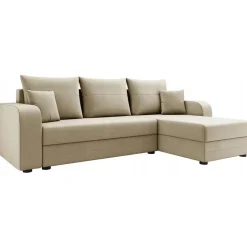 Divano angolare letto reversibile 237x139cm 3 posti matrimoniale angolare beige Flow