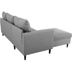 Divano angolare reversibile 198x142cm tessuto grigio Chicca
