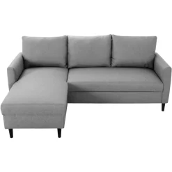 Divano angolare reversibile 198x142cm tessuto grigio Chicca
