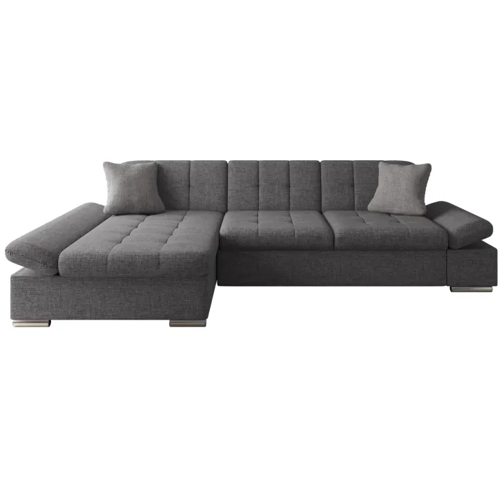 Divano con angolo a sinistra 4 posti 278x161cm grigio Artemio