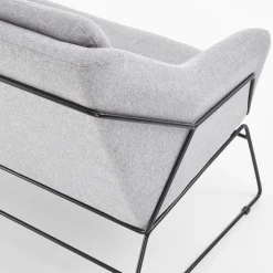 Divano imbottito moderno 125x83cm grigio nero Erminia 2