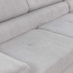 Divano letto angolare destra imbottito 274x203cm velluto a coste grigio Bormio