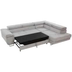 Divano letto angolare destra imbottito 274x203cm velluto a coste grigio Bormio
