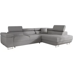Divano letto angolare destra 4 posti 274x203cm imbottito grigio Bormio