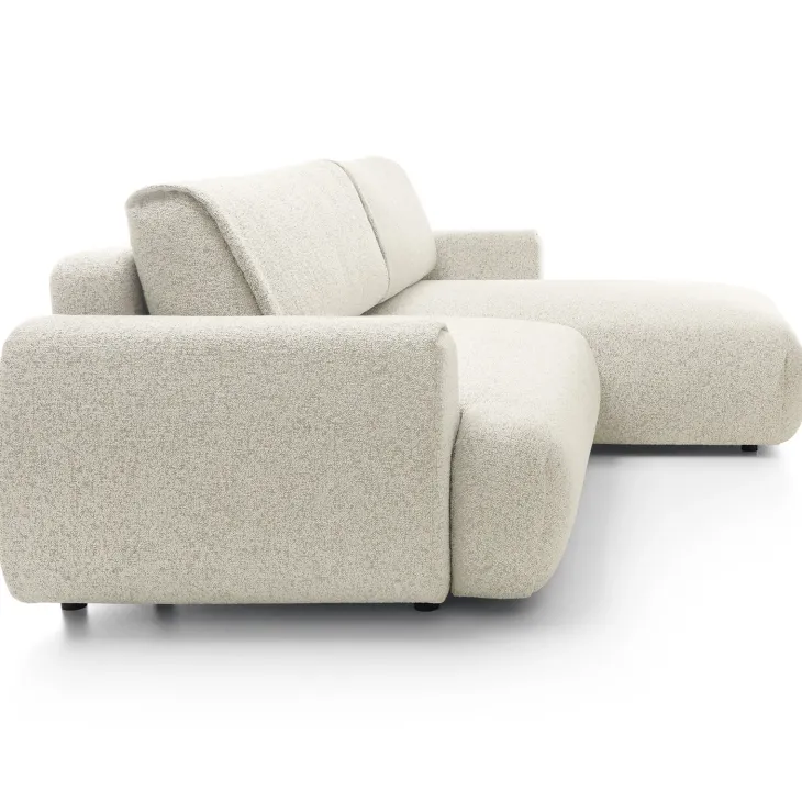 Divano letto angolare destra 3 posti 270x167cm tessuto bianco Cloudify