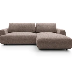Divano letto angolare destra 3 posti 270x167cm tessuto rosa Cloudify