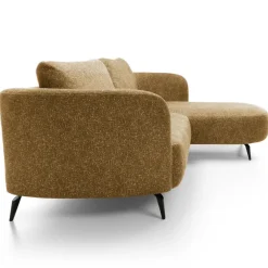 Divano letto angolare destra 3 posti 260x180cm tessuto bouclè beige scuro Repose