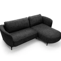 Divano letto angolare destra 3 posti 260x180cm tessuto bouclè antracite Repose