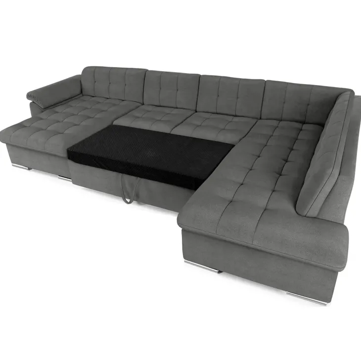 Divano letto angolare destra 5 posti 350x205cm grigio Agliana