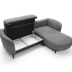Divano letto angolare destra 3 posti 260x180cm tessuto bouclè grigio Repose