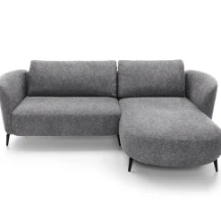Divano letto angolare destra 3 posti 260x180cm tessuto bouclè grigio Repose