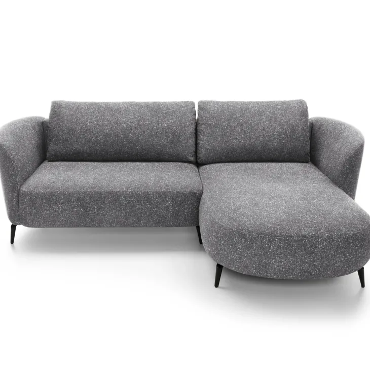 Divano letto angolare destra 3 posti 260x180cm tessuto bouclè grigio Repose