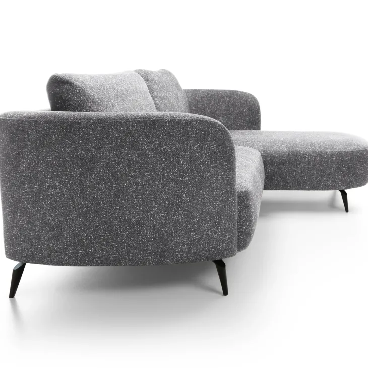 Divano letto angolare destra 3 posti 260x180cm tessuto bouclè grigio Repose