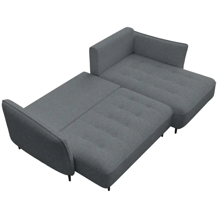 Divano letto angolare destro 3 posti 276x158cm tessuto grigio scuro Angle