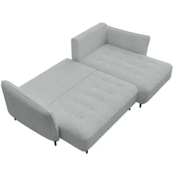 Divano letto angolare destro 3 posti 276x158cm tessuto grigio Angle