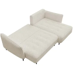 Divano letto angolare destro 3 posti 276x158cm tessuto beige Angle